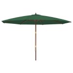 Vidaxl parasol de jardin avec mt en bois vert 400x273 cm