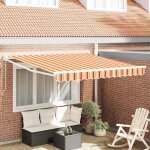 Vidaxl parasol manuel r�tractable jaune et orange 350x250 cm
