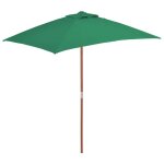Vidaxl parasol avec mât en bois 150 x 200 cm vert Vidaxl parasol avec mât en bois 150 x 200 cm vert