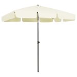 Vidaxl parasol de plage jaune sable 200x125 cm
