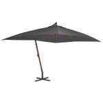 Vidaxl parasol en porte -  - faux avec mt en bois 400x300 cm anthracite
