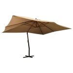 Vidaxl parasol en porte - a - faux avec mât en bois 400x300 cm taupe Vidaxl parasol en porte - a - faux avec mât en bois 400x300 cm taupe