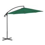 Vidaxl parasol en porte - a - feux avec m�t en acier 300 cm vert