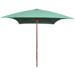 Vidaxl parasol avec poteau en bois 200 x 300 cm vert