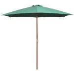 Vidaxl parasol avec poteau en bois 270 x 270 cm vert
