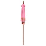 Vidaxl parasol autre rose x 260 cm coton et bois massif