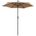 Vidaxl parasol taupe 200x224 cm aluminium