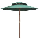 Vidaxl parasol de terrasse 270 x 270 cm poteau en bois vert