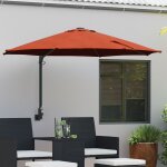Vidaxl parasol de terrasse terracotta cadre en aluminium, toile en polyester