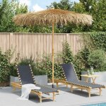 Vidaxl parasol tiki avec toile en feuille de bananier 240 cm en bambou