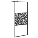 Vidaxl paroi de douche 80x195 cm verre esg avec design de pierre noir Vidaxl paroi de douche 80x195 cm verre esg avec design de pierre noir