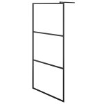 Vidaxl paroi de douche  l'italienne  verre esg noir 90x195 cm
