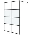 Vidaxl paroi de douche noir 140x195 cm verre esg demi - dpoli