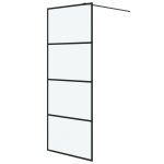 Vidaxl paroi de douche noir 80x195 cm verre esg dpoli