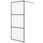 Vidaxl paroi de douche noir 90x195 cm verre esg dpoli