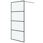 Vidaxl paroi de douche noir 90x195 cm verre esg d�poli