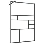 Vidaxl paroi de douche  verre esg transparent 115x195 cm noir