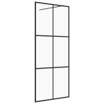 Vidaxl paroi de douche avec verre esg transparent 115x195 cm noir