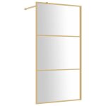Vidaxl paroi de douche avec verre esg transparent doré 100x195 cm Vidaxl paroi de douche avec verre esg transparent doré 100x195 cm