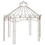 Vidaxl pavillon de jardin marron antique 400x258x378 cm fer