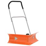 Vidaxl pelle � neige double angle avec poign�e extensible orange acier