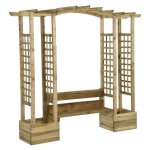 Vidaxl pergola de jardin avec banc et jardinires bois de pin imprgn