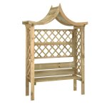 Vidaxl pergola de jardin avec toit et banc bois de pin imprégné Vidaxl pergola de jardin avec toit et banc bois de pin imprégné