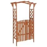 Pergola avec portail & treillis 116x40x204 cm bois de sapin massif