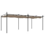 Vidaxl pergola avec toit rétractable taupe 589x292x230 cm Vidaxl pergola avec toit rétractable taupe 589x292x230 cm
