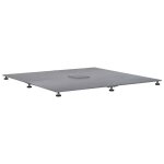 Vidaxl pied de parasol aspect bois gris foncé 100 x 100 x 4 cm acier Vidaxl pied de parasol aspect bois gris foncé 100 x 100 x 4 cm acier