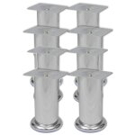 Vidaxl pieds ronds de canap 8 pcs chrome 120 mm