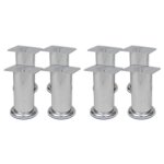 Vidaxl pieds ronds de canap 8 pcs chrome 120 mm