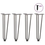 Vidaxl pieds de table en forme d'pingle a cheveux 42 cm acier massif
