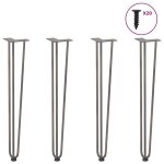 Vidaxl pieds de table en forme d'pingle a cheveux 72 cm acier massif