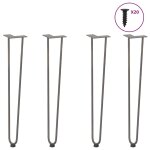 Vidaxl pieds de table en forme d'pingle a cheveux 72 cm acier massif