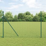 Vidaxl pieux de cl�ture 13 pcs vert Ø32 mm 210 cm acier galvanis�