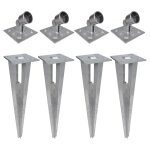 Vidaxl piquets de poteau d'appui 4 pcs acier