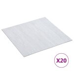 Vidaxl planches de plancher autoadhsives 20 pcs pvc 1, 86 ma blanc
