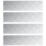 Vidaxl plaques en aluminium antidrapantes 4 pcs 100x25 cm
