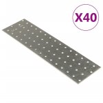 Vidaxl plaques perfores 20 pcs 2 mm 300x80 mm acier galvanis