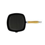 Vidaxl pole de grill fonte avec poigne en bois 20 x 20 cm