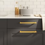 Vidaxl poign�es d'armoire 10 pcs dor� 224 mm acier inoxydable