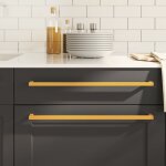 Vidaxl poignes d'armoire 10 pcs dor 480 mm acier inoxydable