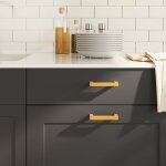 Vidaxl poignes d'armoire 10 pcs dor 96 mm acier inoxydable