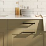 Vidaxl poignes d'armoire 10 pcs noir 160 mm acier inoxydable