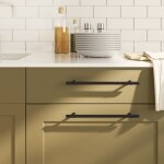Vidaxl poignes d'armoire 10 pcs noir 224 mm acier inoxydable