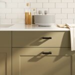 Vidaxl poign�es d'armoire 10 pcs noir 64 mm acier inoxydable