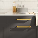 Vidaxl poignes d'armoire 20 pcs dor 224 mm acier inoxydable