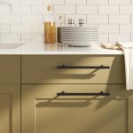 Vidaxl poignes d'armoire 20 pcs noir 192 mm acier inoxydable