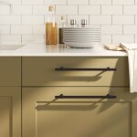 Vidaxl poignes d'armoire 20 pcs noir 224 mm acier inoxydable